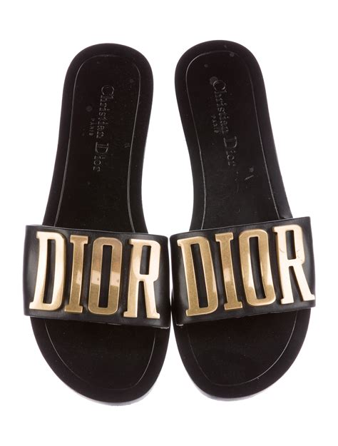 dior sandals black and gold|christian dior sandals black.